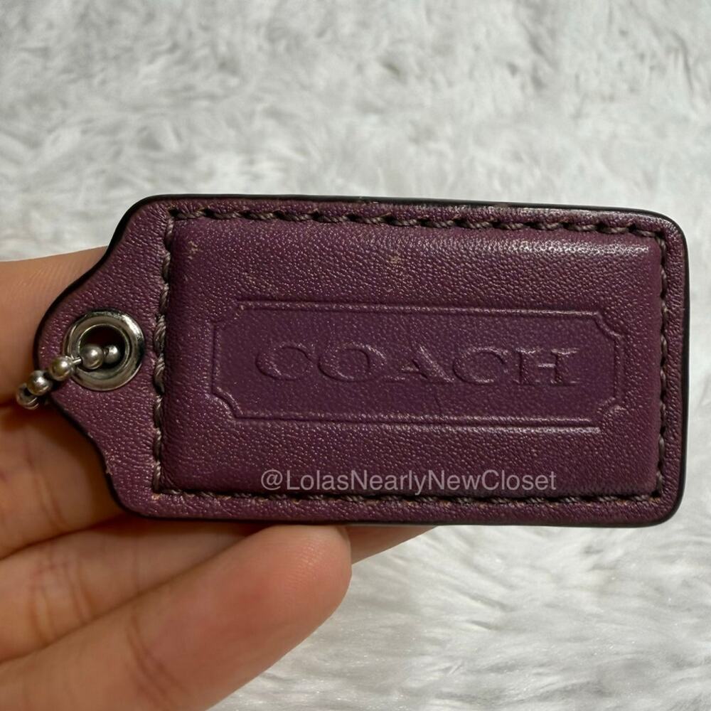 2" COACH Purple Fob Bag Charm Hang tag Hangtag